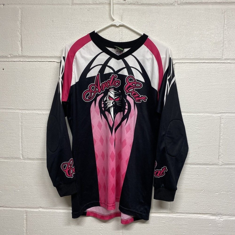 arcticwear pink long sleeve padded elbow riding shirt size medium usa made